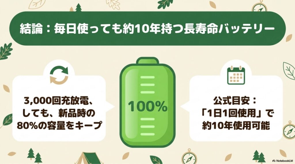 LFP電池「3,000回充電」が意味するバッテリー寿命の目安