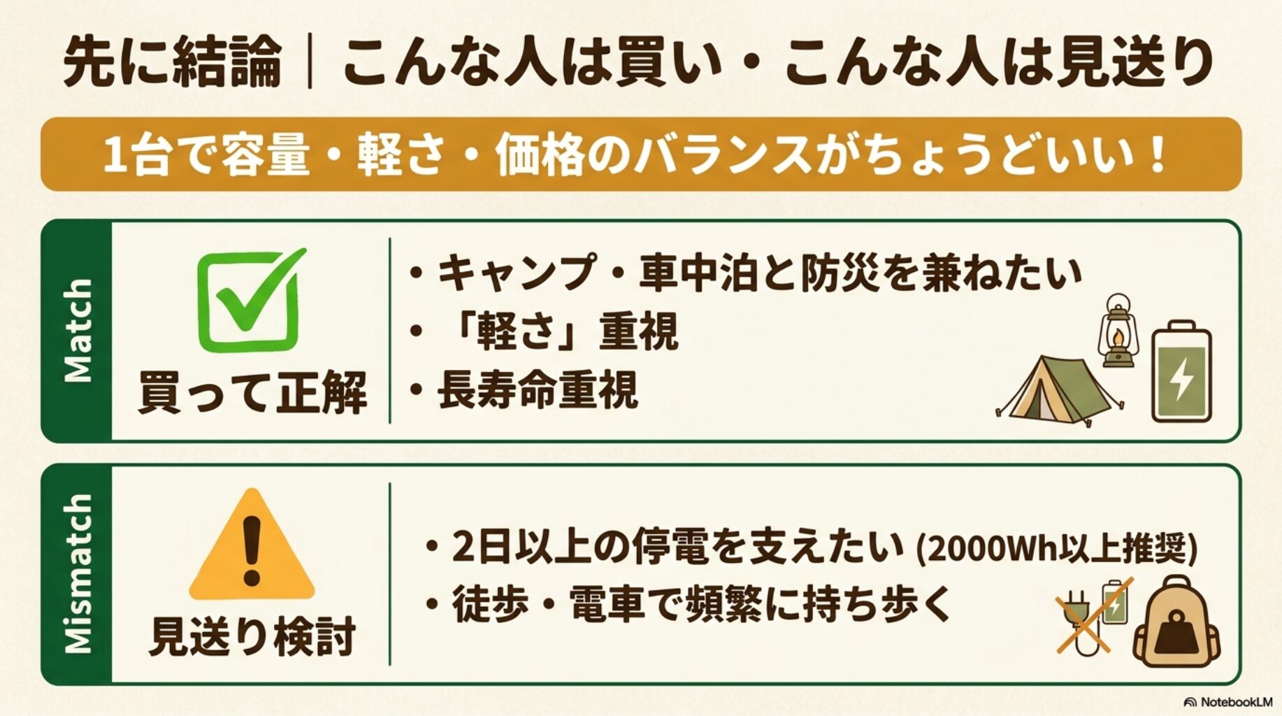 こんな人は買い・こんな人は見送り
