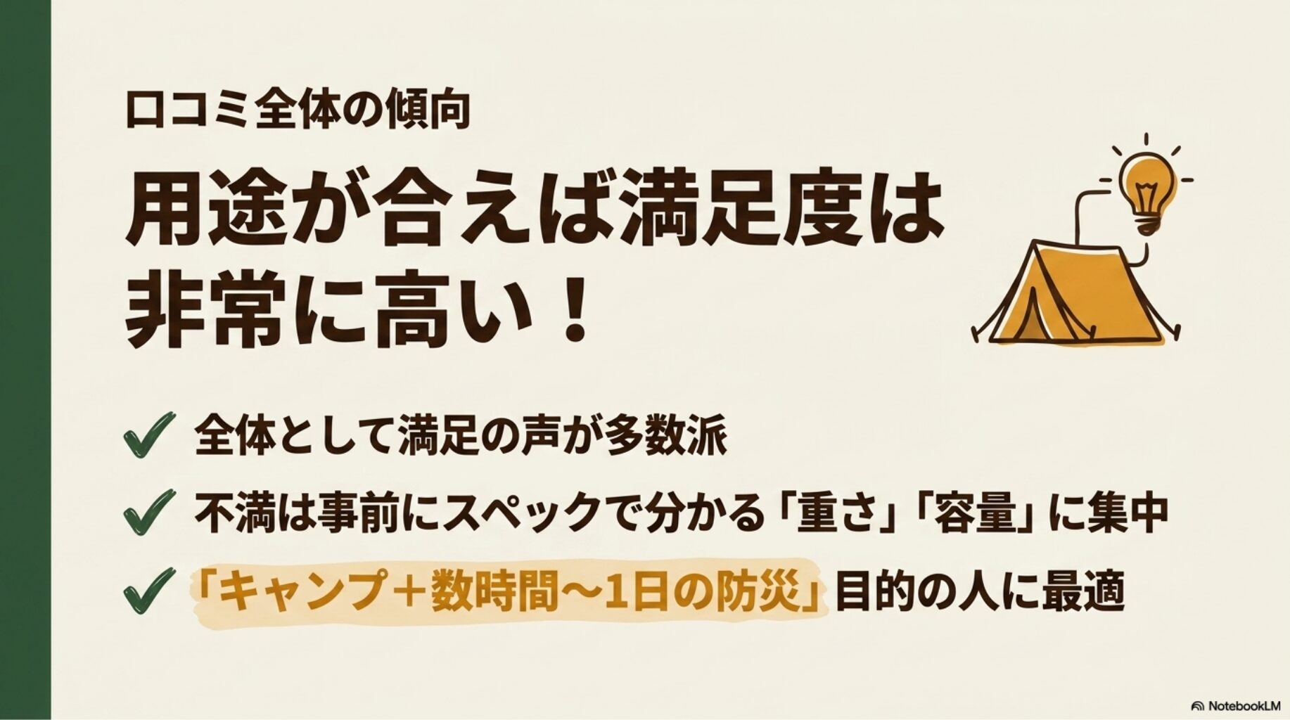 口コミ全体の傾向（満足が多数派）