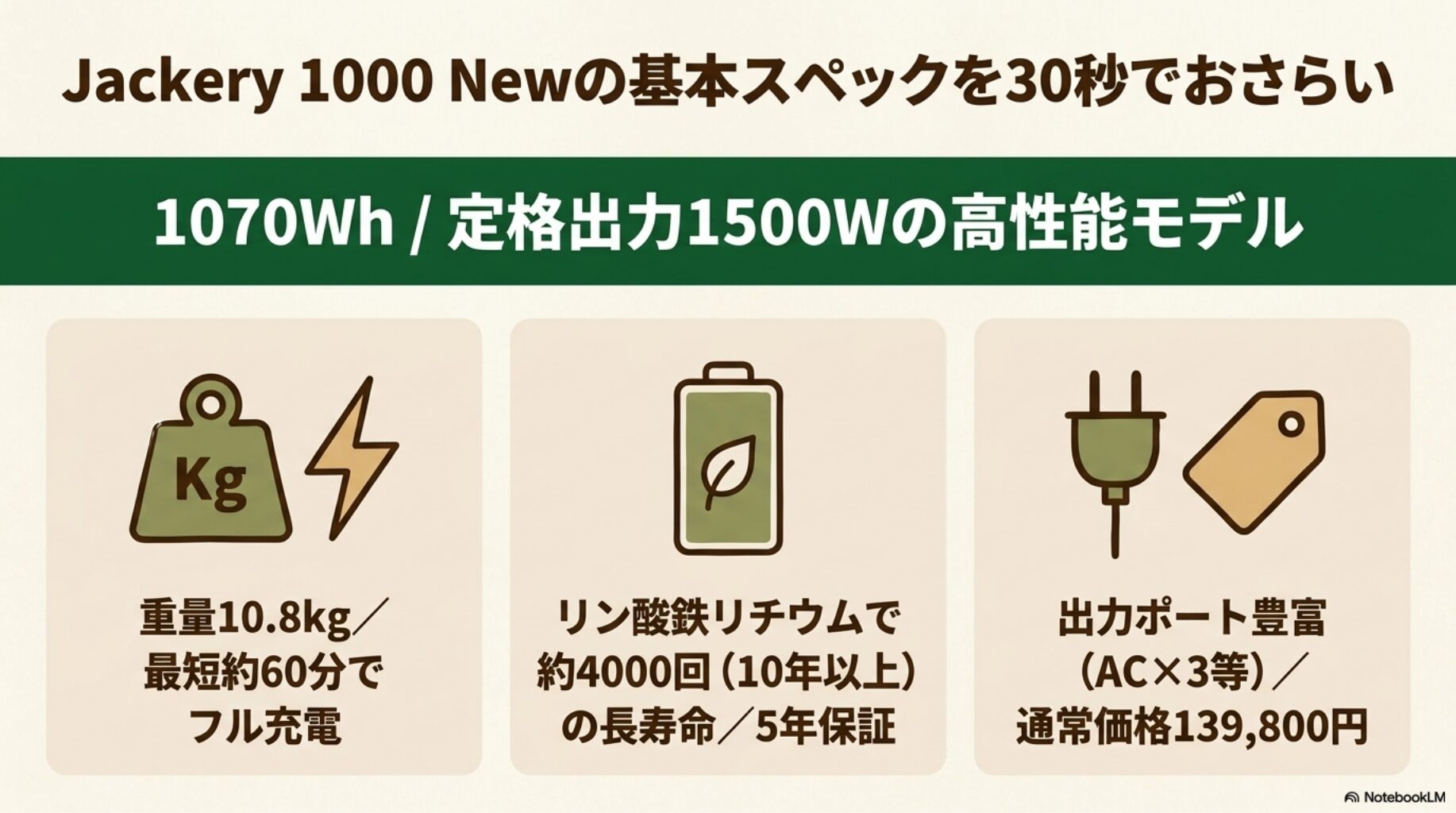 Jackery 1000 Newの基本スペック