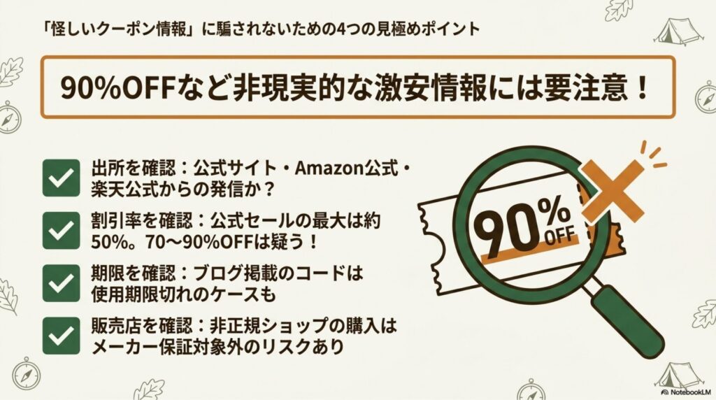 怪しいJackeryクーポン情報を見極める4つのチェックポイント